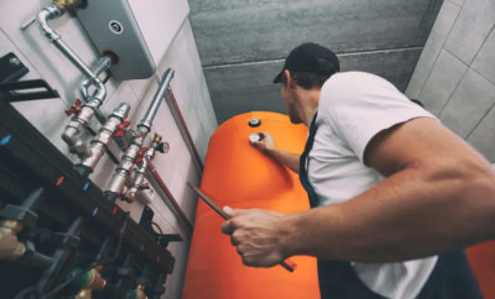 The,Technician,Checking,The,Heating,System,In,The,Boiler,Room The,Technician,Checking,The,Heating,System,In,The,Boiler,Room